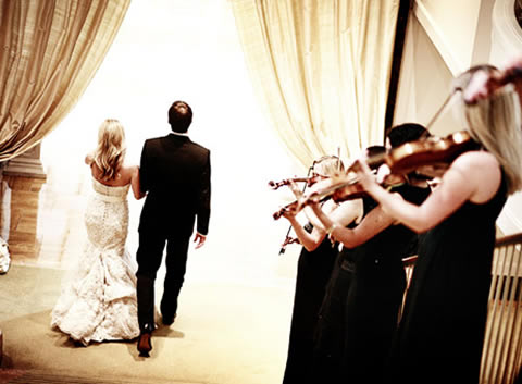 Our violinists serenade the newlyweds